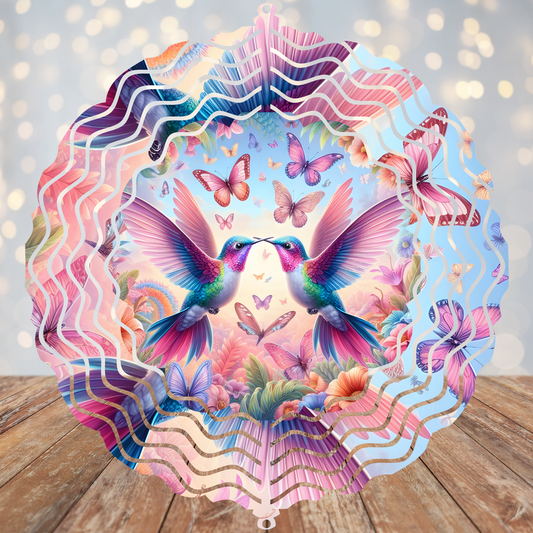Rainbow Hummingbirds Wind Spinner Sublimation Transfer