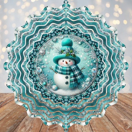 Christmas Snowman Turquoise