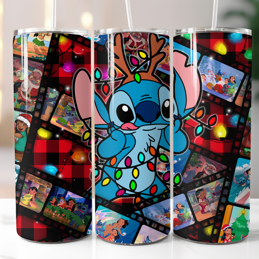 Stitch Christmas, Sublimation, Ready To Press, Print Out Transfer, 20 oz, Skinny Tumbler Transfer, NOT A DIGITAL