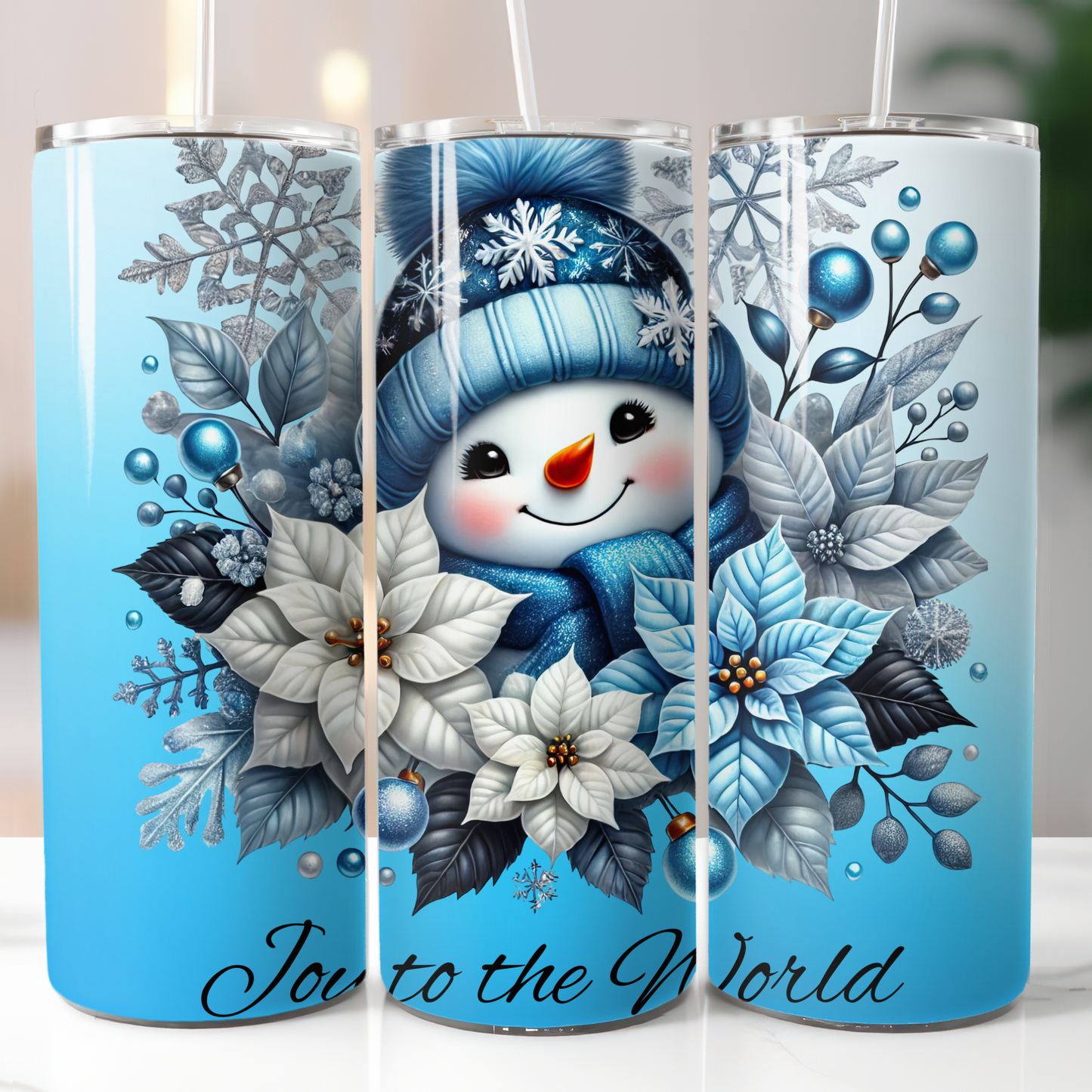 Joy to the World Snowman Sublimation Transfer