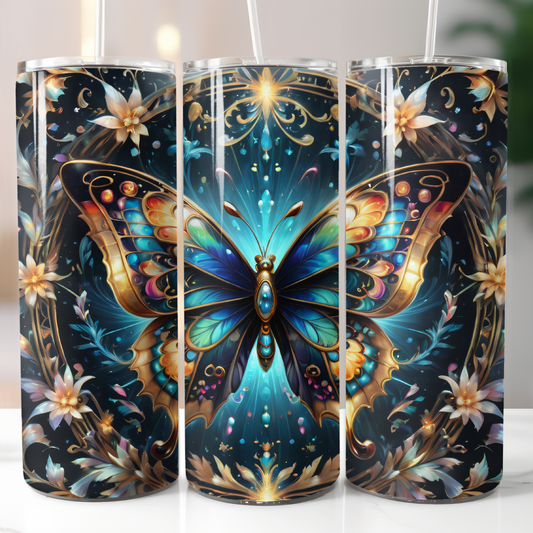 Gold Metallic Butterfly, Sublimation Transfer