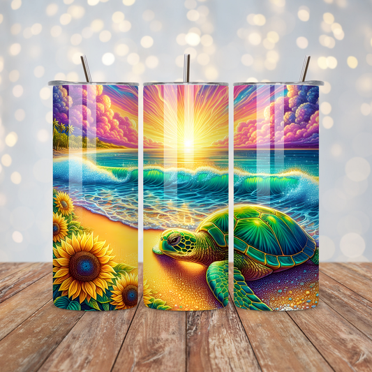 Sea Turtle Sunset Beach Sublimation Transfer