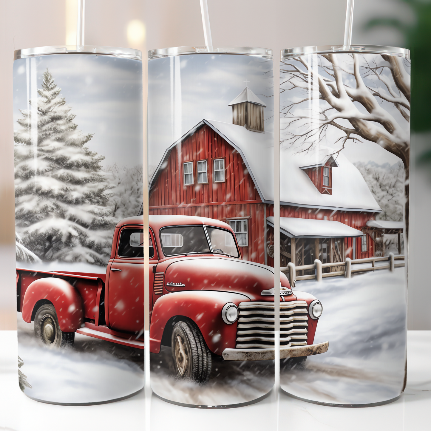 Christmas Red Truck, Sublimation Prints