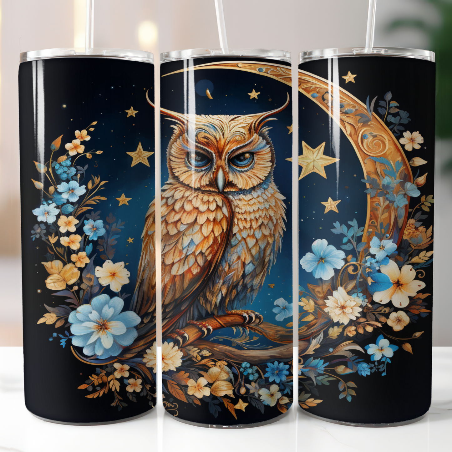 Celestial Owl, Sublimation, Ready to Print, Ready To Press, Print Out Transfer, 20 oz, Skinny Tumbler Transfer, NOT A DIGITAL