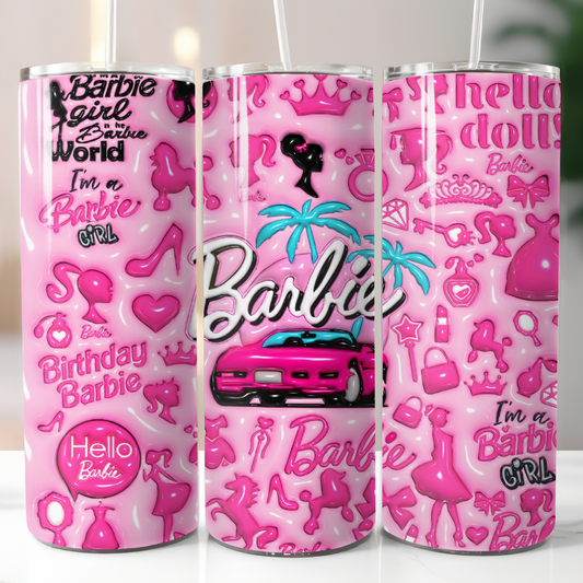 Barbie, Sublimation, Ready to Print, Ready To Press, Print Out Transfer, 20 oz, Skinny Tumbler Transfer, NOT A DIGITAL