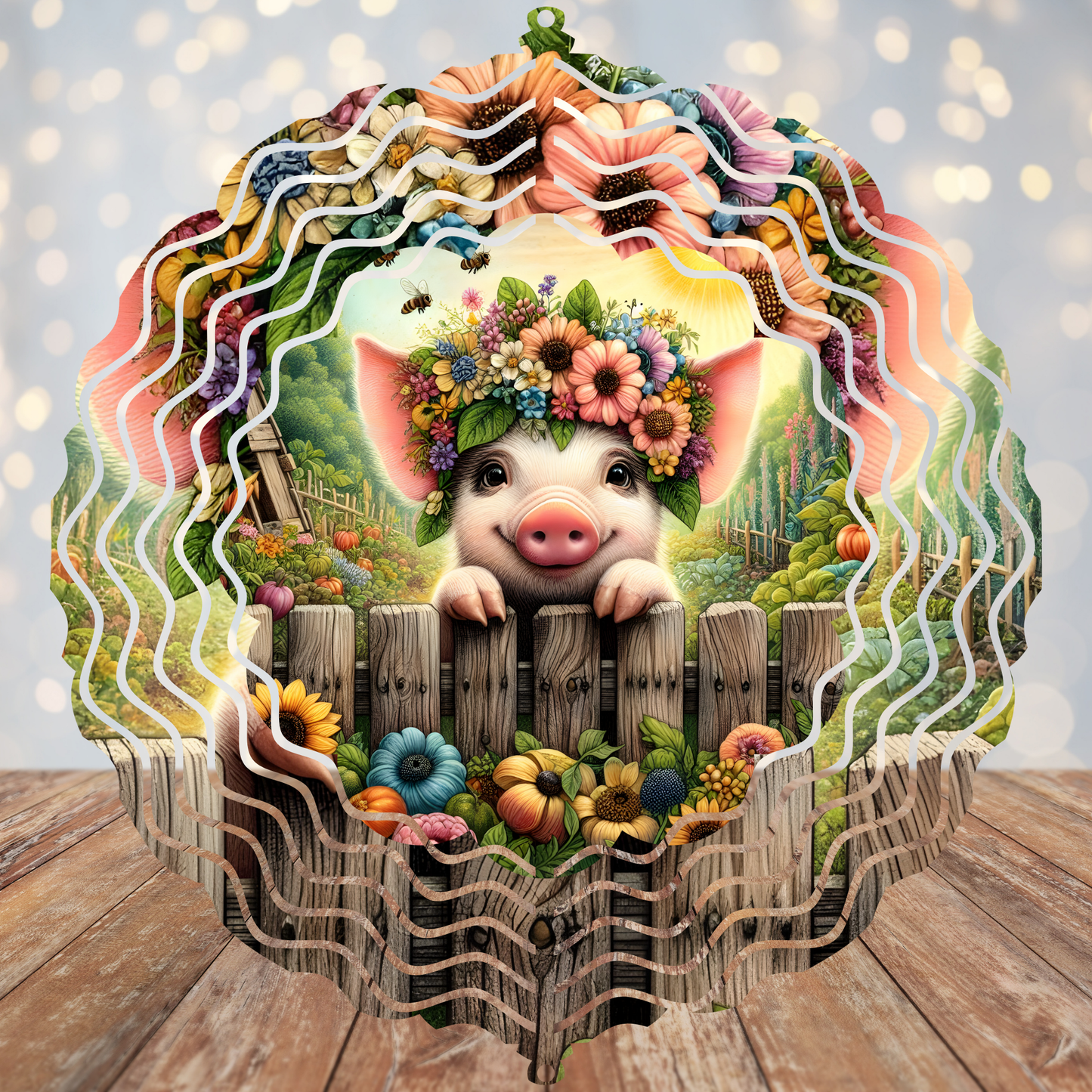 Floral Pig Wind Spinner Sublimation Transfer