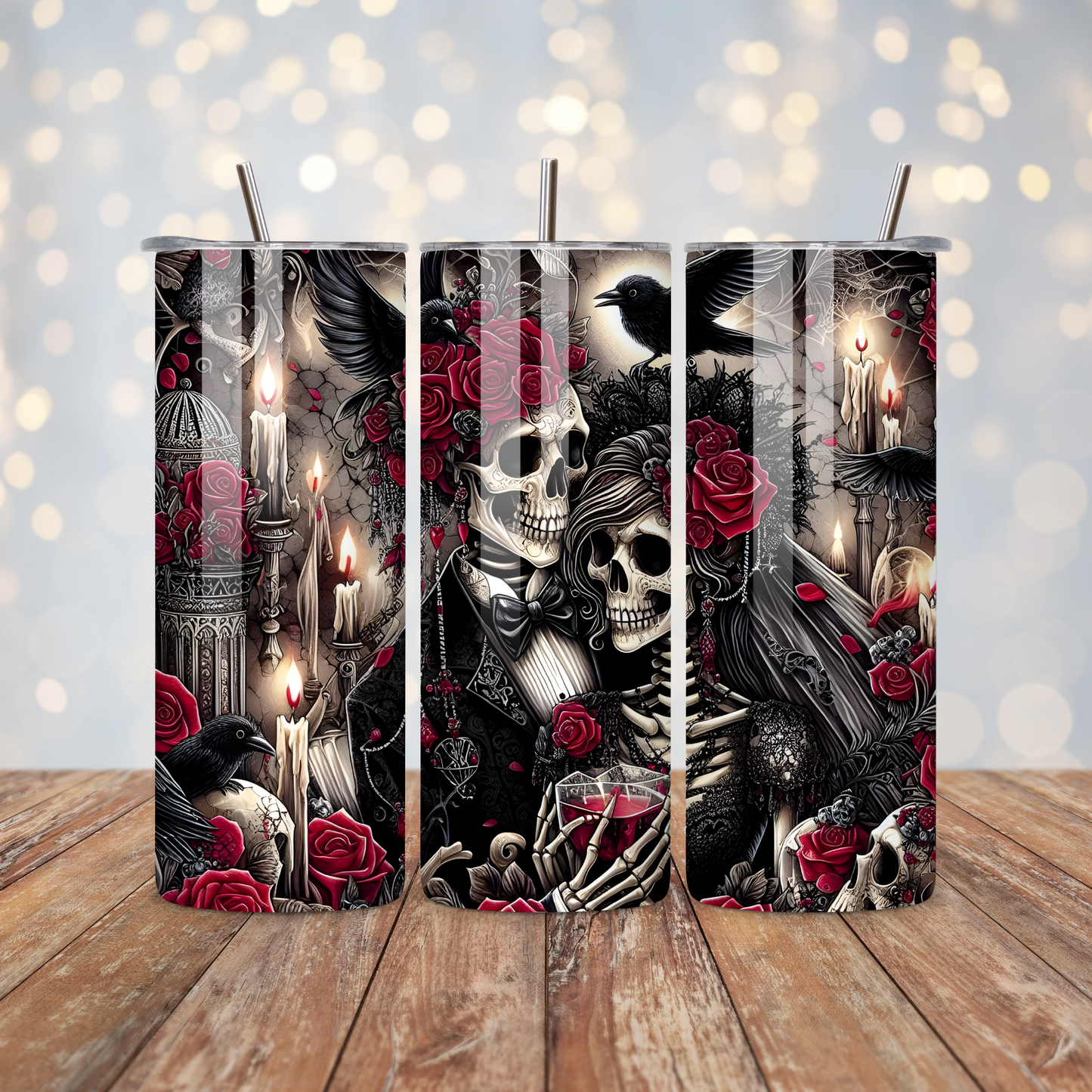 Skeleton Couple Roses Sublimation Transfer