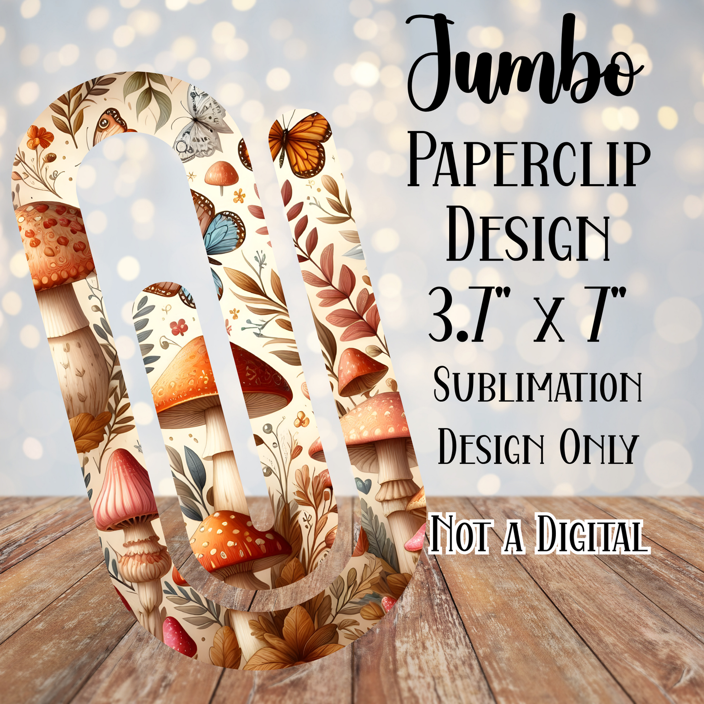 Mushrooms Jumbo Paperclip Sublimation Transfers