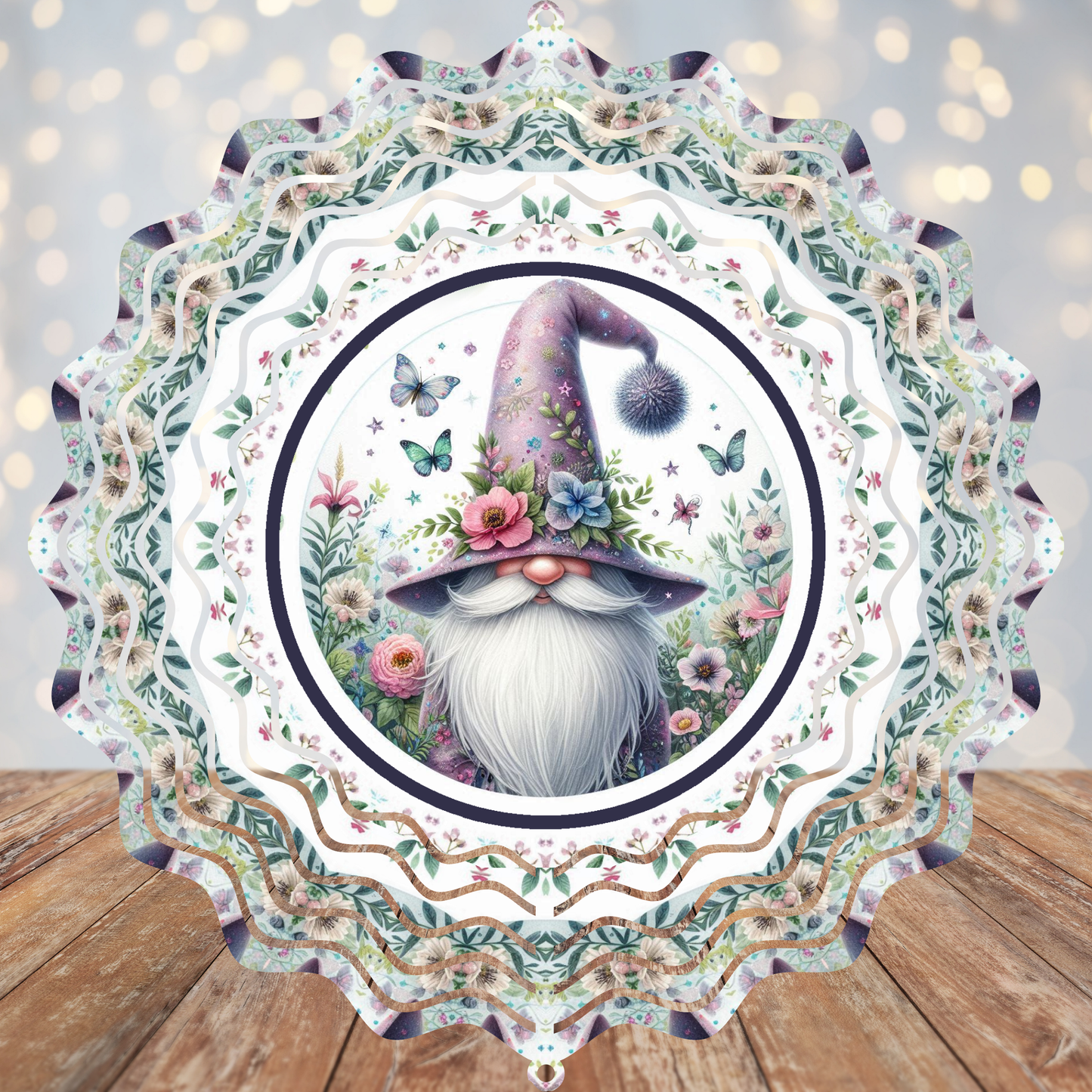 Gnome Flowers Wind Spinner