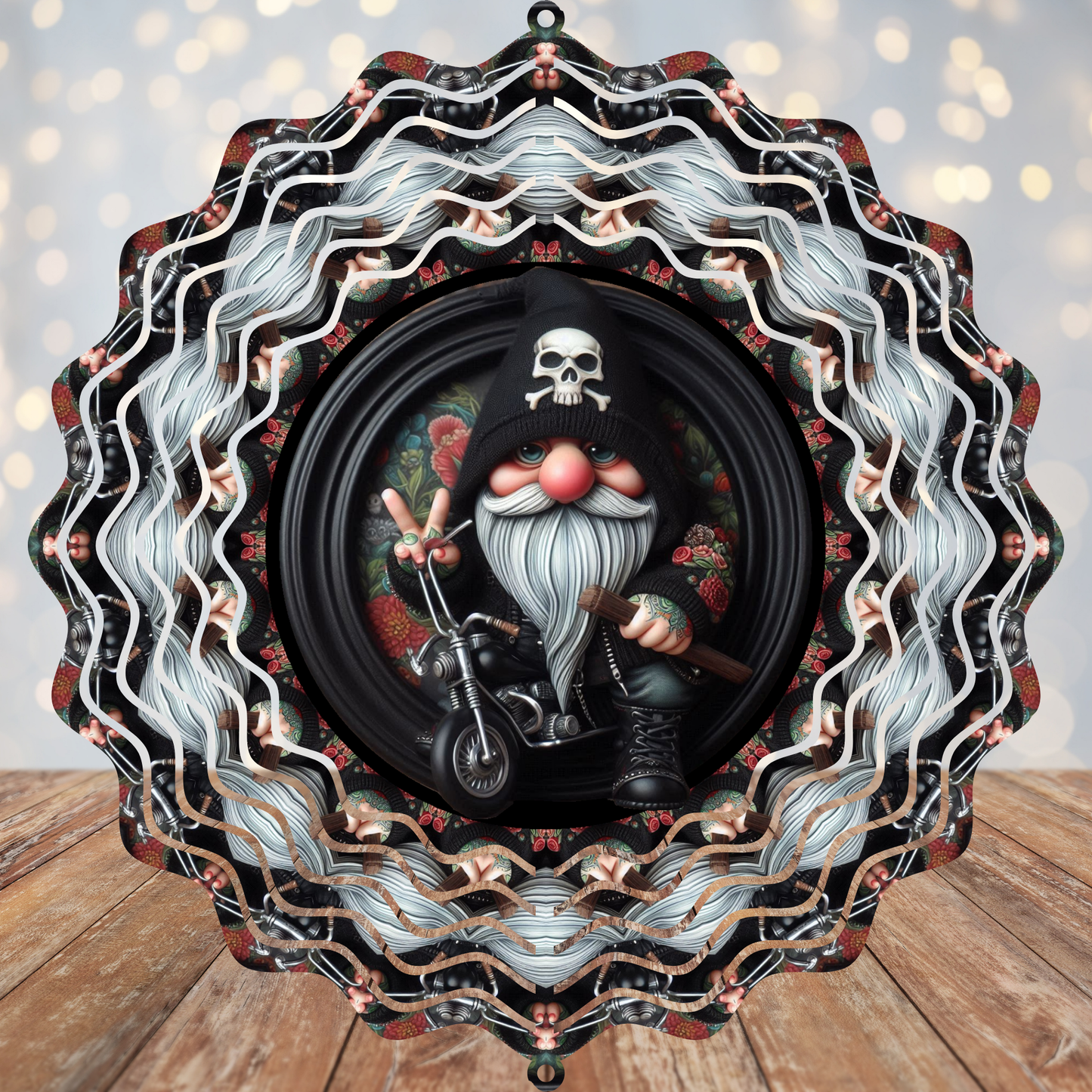 Gnome Biker Winder Spinner