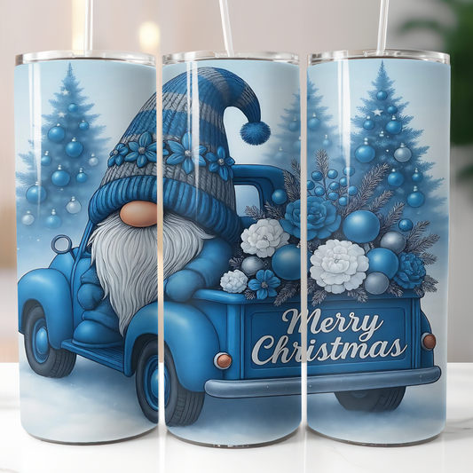 Blue Gnome Merry Christmas Sublimation Transfers