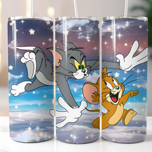 Tom and Jerry, Sublimation, Ready To Press, Print Out Transfer, 20 oz, Skinny Tumbler Transfer, NOT A DIGITAL