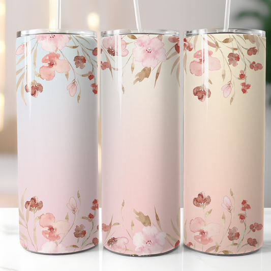 Flowers, Sublimation, Ready to Print, Ready To Press, Print Out Transfer, 20 oz, Skinny Tumbler Transfer, NOT A DIGITAL