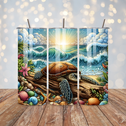 Sea Turtle Beach Sublimation Transfer