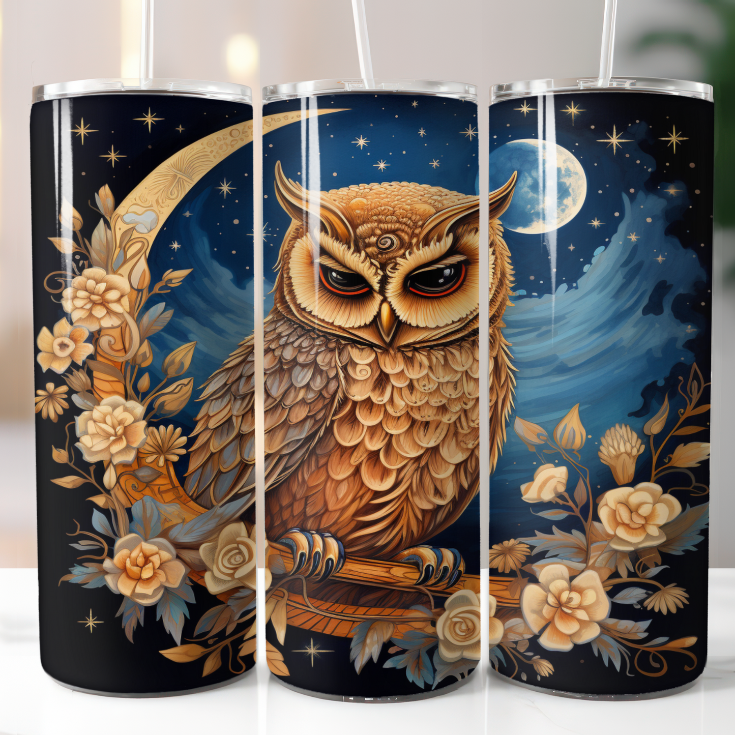 Celestial Owl, Sublimation, Ready to Print, Ready To Press, Print Out Transfer, 20 oz, Skinny Tumbler Transfer, NOT A DIGITAL