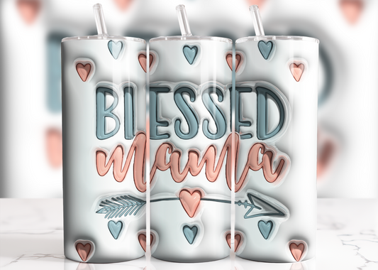 Blessed Mama, Sublimation, Ready to Print, Ready To Press, Print Out Transfer, 20 oz, Skinny Tumbler Transfer, NOT A DIGITAL