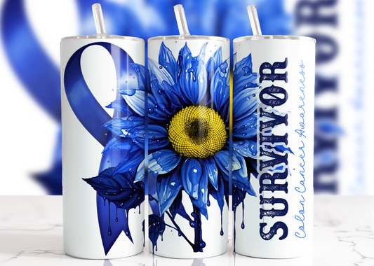 Colon Cancer Survivor, Sublimation, Ready to Print, Ready To Press, Print Out Transfer, 20 oz, Skinny Tumbler Transfer, NOT A DIGITAL