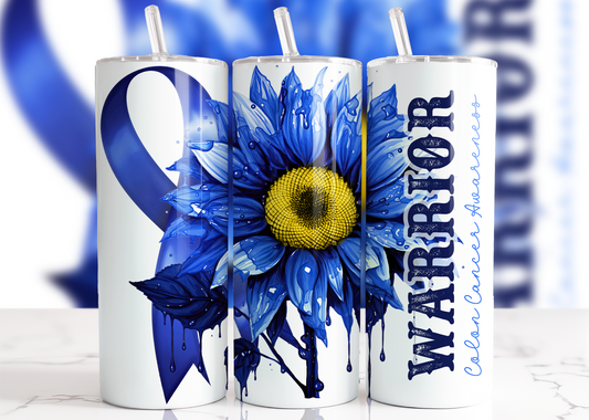 Colon Cancer Warrior, Sublimation, Ready to Print, Ready To Press, Print Out Transfer, 20 oz, Skinny Tumbler Transfer, NOT A DIGITAL