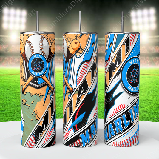 Miami Marlins, Sublimation, Ready To Press, Print Out Transfer, 20 oz, Skinny Tumbler Transfer, NOT A DIGITAL