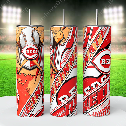 Cincinnati Reds, Sublimation, Ready To Press, Print Out Transfer, 20 oz, Skinny Tumbler Transfer, NOT A DIGITAL