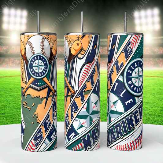 Seattle Mariners, Sublimation, Ready To Press, Print Out Transfer, 20 oz, Skinny Tumbler Transfer, NOT A DIGITAL