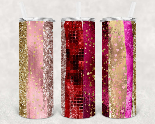 Glitter Valentine, Sublimation, Ready to Print, Ready To Press, Print Out Transfer, 20 oz, Skinny Tumbler Transfer, NOT A DIGITAL