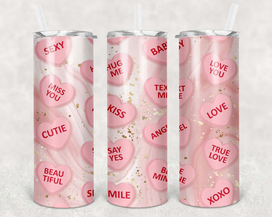 Pink Hearts, Sublimation, Ready to Print, Ready To Press, Print Out Transfer, 20 oz, Skinny Tumbler Transfer, NOT A DIGITAL