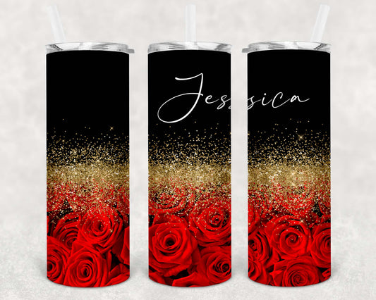 Red Roses, Sublimation, Ready to Print, Ready To Press, Print Out Transfer, 20 oz, Skinny Tumbler Transfer, NOT A DIGITAL