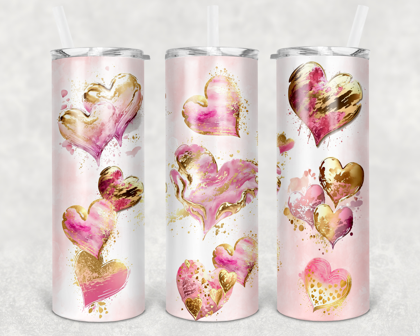 Gold Hearts, Sublimation, Ready to Print, Ready To Press, Print Out Transfer, 20 oz, Skinny Tumbler Transfer, NOT A DIGITAL