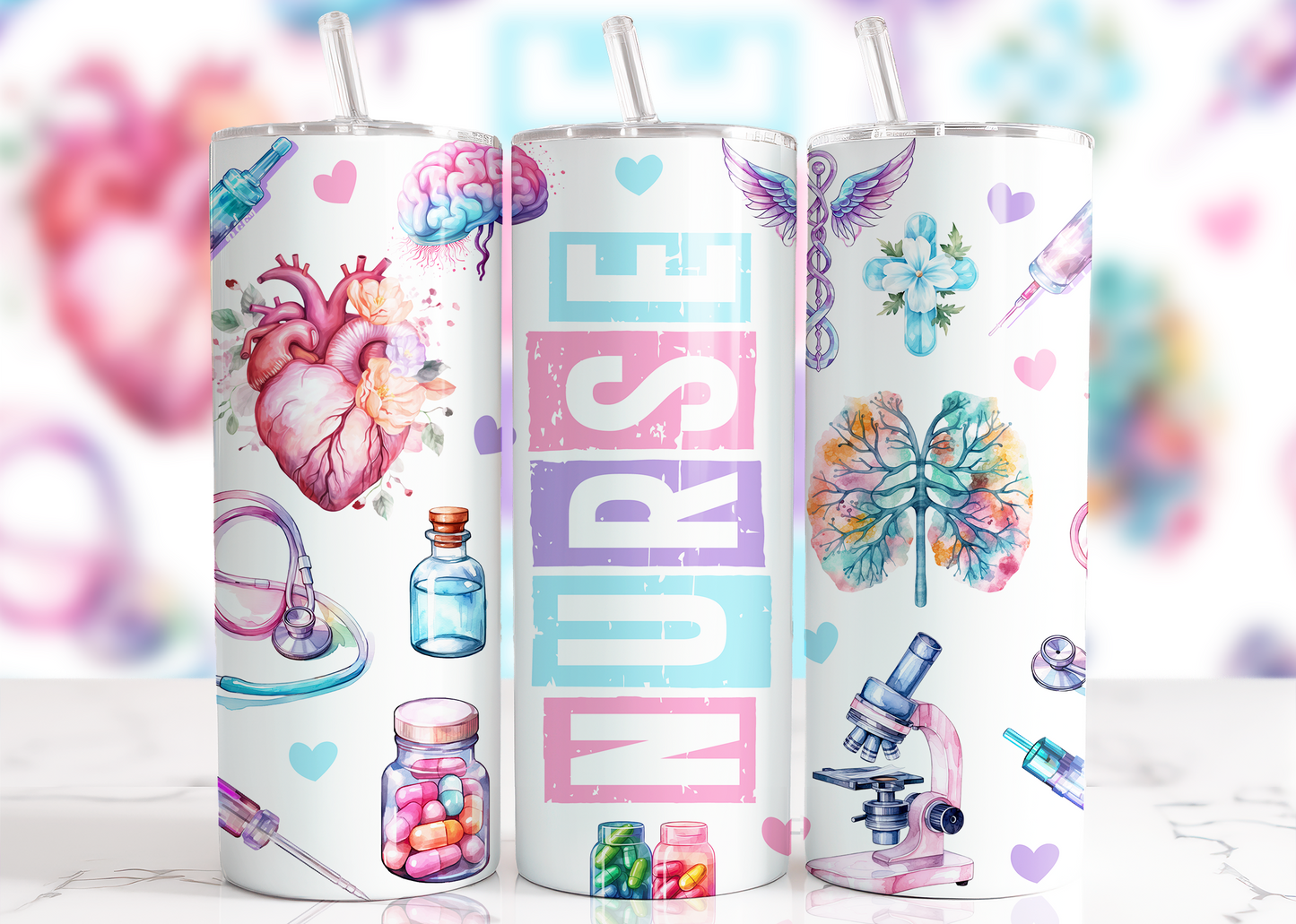 Nurse, Sublimation, Ready to Print, Ready To Press, Print Out Transfer, 20 oz, Skinny Tumbler Transfer, NOT A DIGITAL