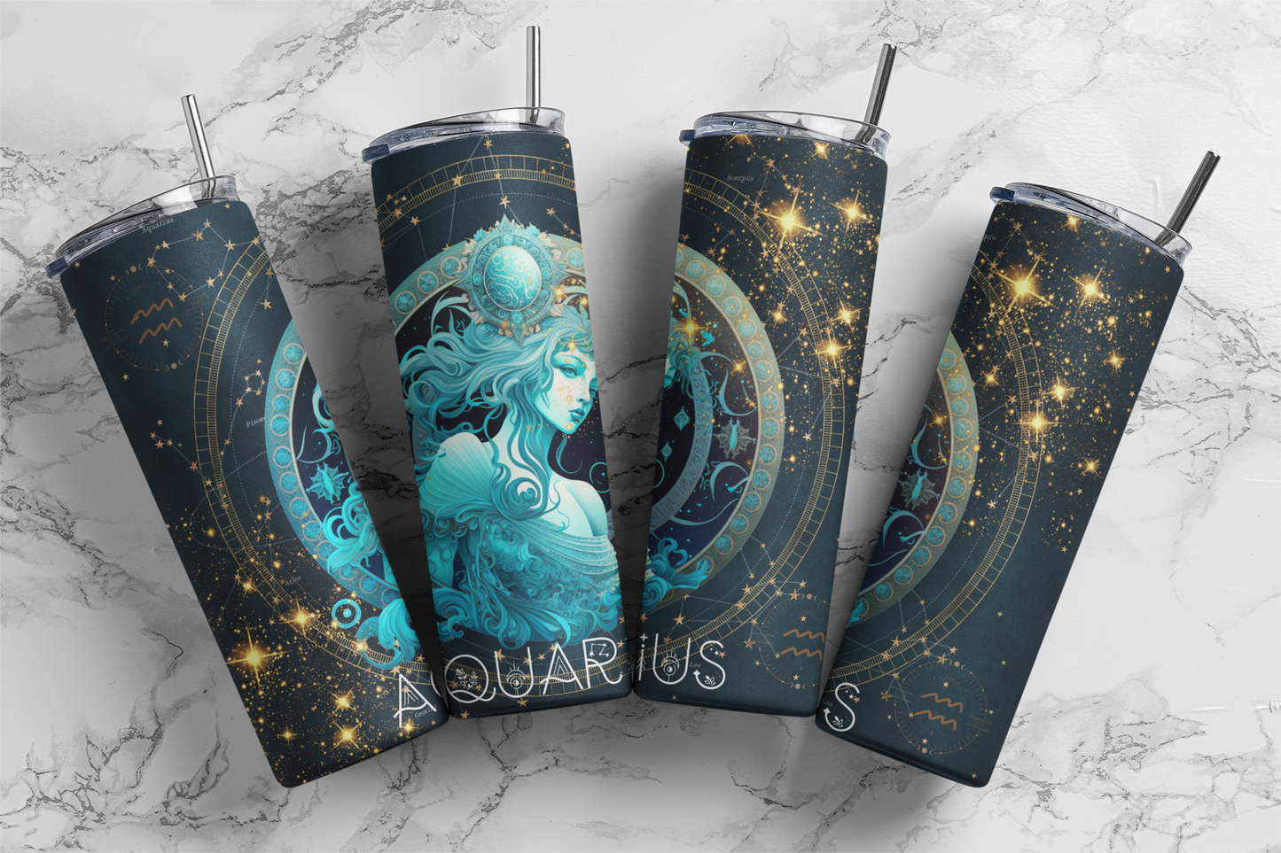 Aquarius, Sublimation, Ready to Print, Ready To Press, Print Out Transfer, 20 oz, Skinny Tumbler Transfer, NOT A DIGITAL