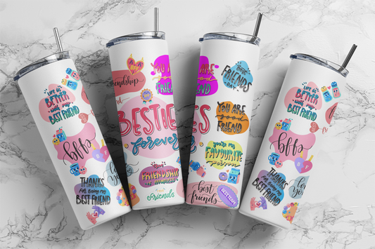 Besties Forever, Sublimation, Ready to Print, Ready To Press, Print Out Transfer, 20 oz, Skinny Tumbler Transfer, NOT A DIGITAL