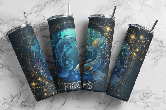 Pisces, Sublimation, Ready to Print, Ready To Press, Print Out Transfer, 20 oz, Skinny Tumbler Transfer, NOT A DIGITAL