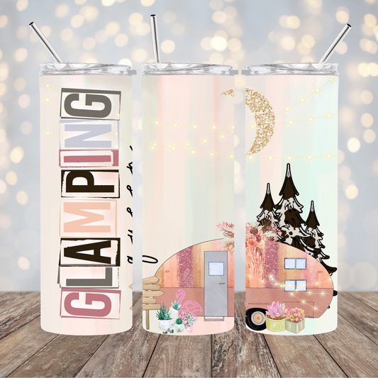 Glamping Queen, Ready to Print, Ready To Press, Print Out Transfer, 20 oz, Skinny Tumbler Transfer, NOT A DIGITAL