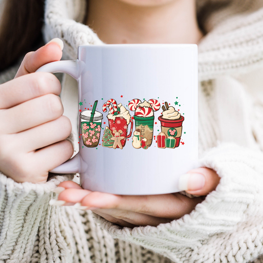 Christmas Mouse Peppermint Mug, Sublimation, Ready To Press, Print Out Transfer, 11 oz. 12 oz. 15 oz. NOT A DIGITAL Cost 3.25 for 4 designs on one sheet