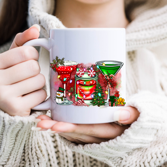 Christmas Wine Mug, Sublimation, Ready To Press, Print Out Transfer, 11 oz. 12 oz. 15 oz. NOT A DIGITAL Cost 3.25 for 4 designs on one sheet