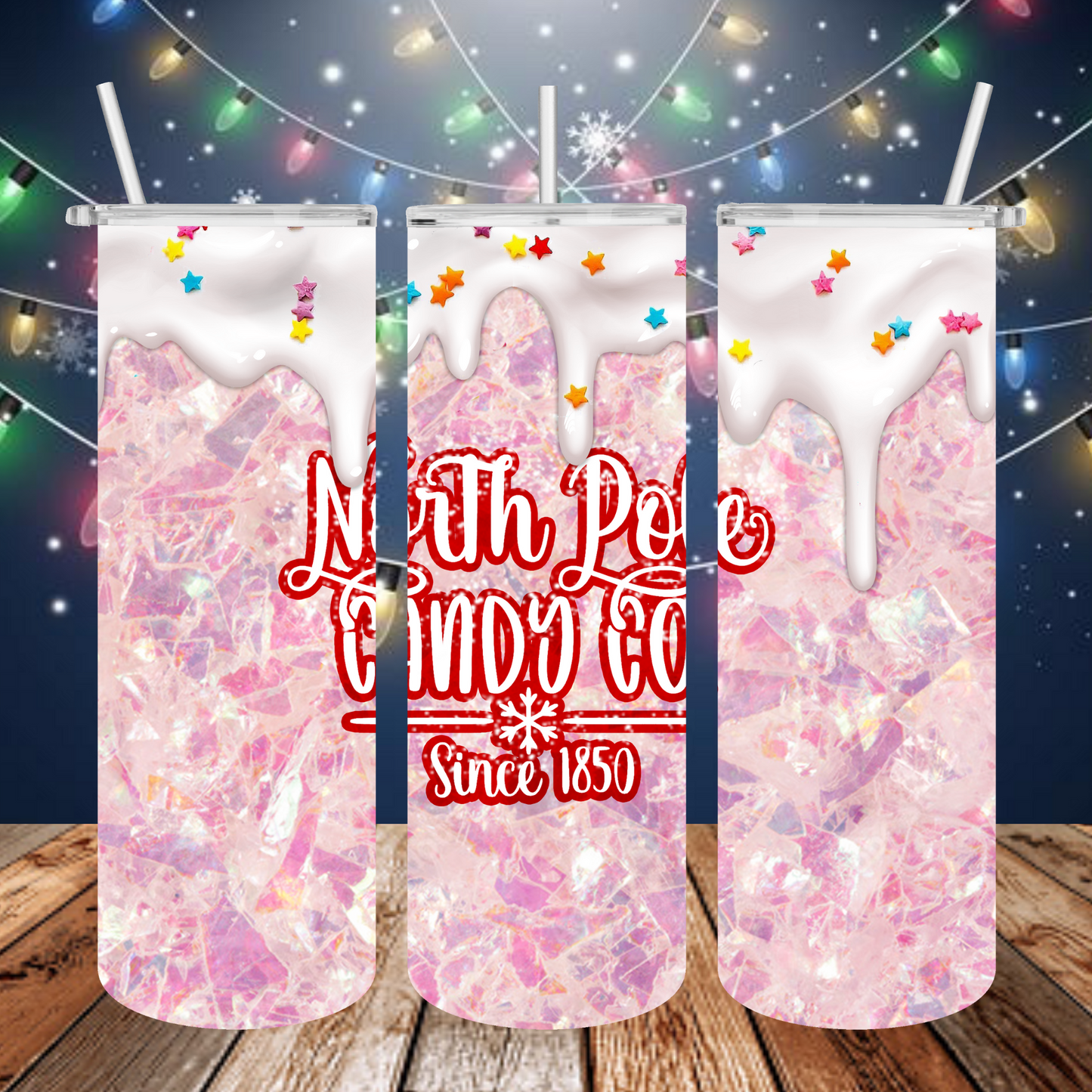 North Pole Candy, Sublimation, Ready to Print, Ready To Press, Print Out Transfer, 20 oz, Skinny Tumbler Transfer, NOT A DIGITAL