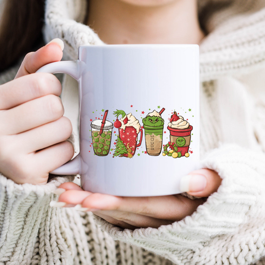 Christmas Grinch 2 Mug, Sublimation, Ready To Press, Print Out Transfer, 11 oz. 12 oz. 15 oz. NOT A DIGITAL Cost 3.25 for 4 designs on one sheet