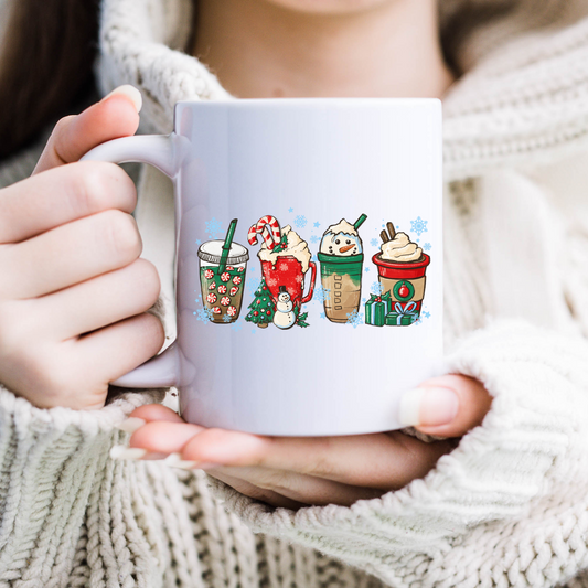 Snowman Blue Snowflakes Mug, Sublimation, Ready To Press, Print Out Transfer, 11 oz. 12 oz. 15 oz. NOT A DIGITAL Cost 3.25 for 4 designs on one sheet