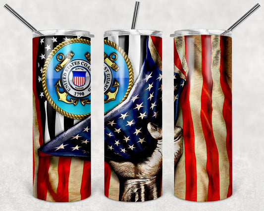 Coast Guard, Sublimation, Ready to Print, Ready To Press, Print Out Transfer, 20 oz, Skinny Tumbler Transfer, NOT A DIGITAL