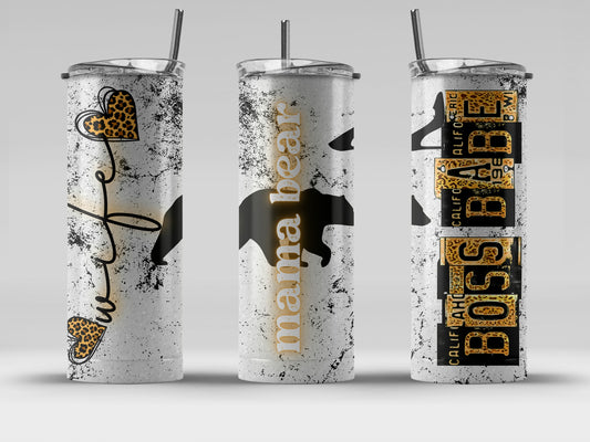 Wife, Mama, Boss Babe Sublimation, Ready to Print, Ready To Press, Print Out Transfer, 20 oz, Skinny Tumbler Transfer, NOT A DIGITAL