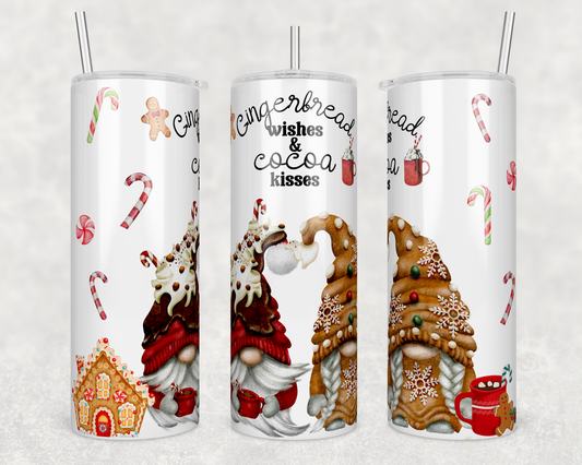 Gingerbread Wishes, Sublimation, Ready to Print, Ready To Press, Print Out Transfer, 20 oz, Skinny Tumbler Transfer, NOT A DIGITAL