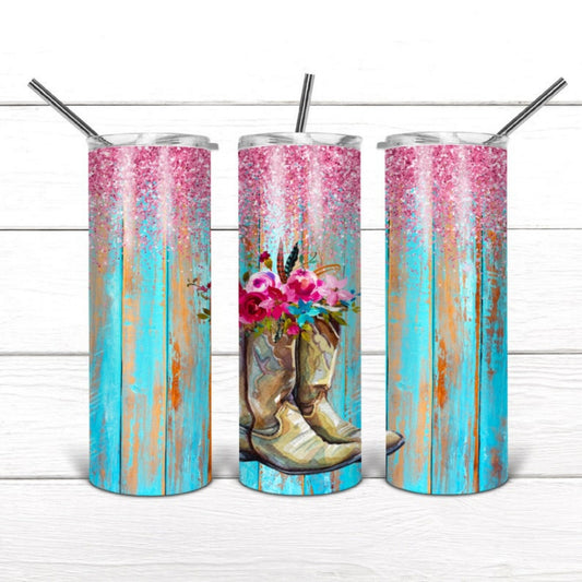 Wood Glitter Boots Wrap Sublimation, Sublimation, Ready To Press, Print Out Transfer, 20 oz, Skinny Tumbler Transfer, NOT A DIGITAL