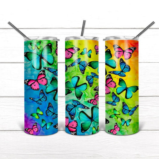 Butterfly Alcohol Ink Wrap Sublimation, Sublimation, Ready To Press, Print Out Transfer, 20 oz, Skinny Tumbler Transfer, NOT A DIGITAL