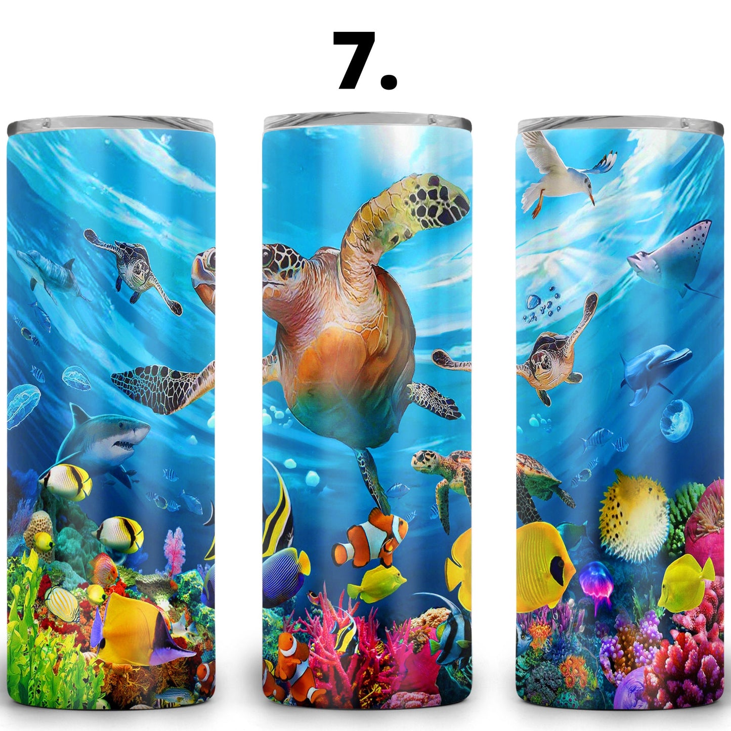 Sea Life Underwater Life Wrap Sublimation, Sublimation, Ready To Press, Print Out Transfer, 20 oz, Skinny Tumbler Transfer, NOT A DIGITAL