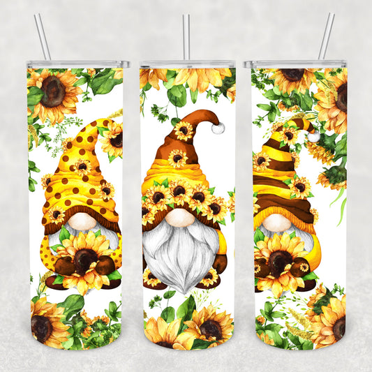 Gnomes, Sunflowers, Sublimation, Ready To Press, Print Out Transfer, 20 oz, Skinny Tumbler Transfer, NOT A DIGITAL