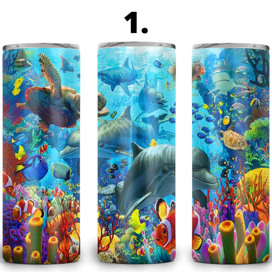 Sea Life Underwater Life Wrap Sublimation, Sublimation, Ready To Press, Print Out Transfer, 20 oz, Skinny Tumbler Transfer, NOT A DIGITAL