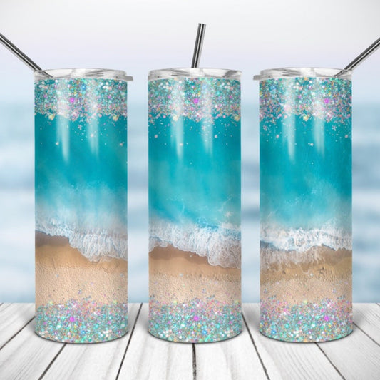 Glitter Beach Wrap, Sublimation, Ready To Press, Print Out Transfer, 20 oz, Skinny Tumbler Transfer, NOT A DIGITAL