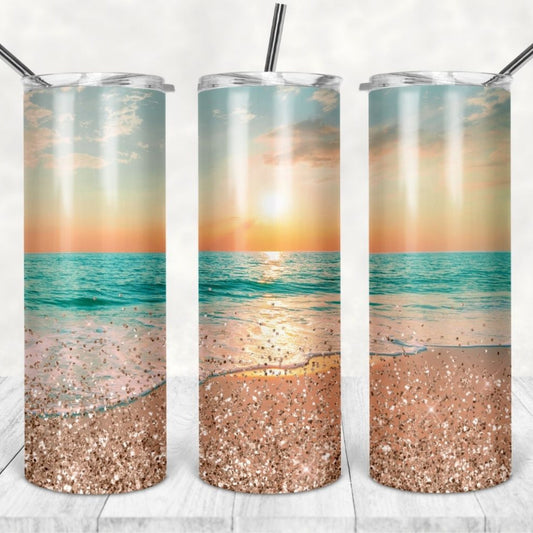 Sunset Beach, Sublimation, Ready to Print, Ready To Press, Print Out Transfer, 20 oz, Skinny Tumbler Transfer, NOT A DIGITAL