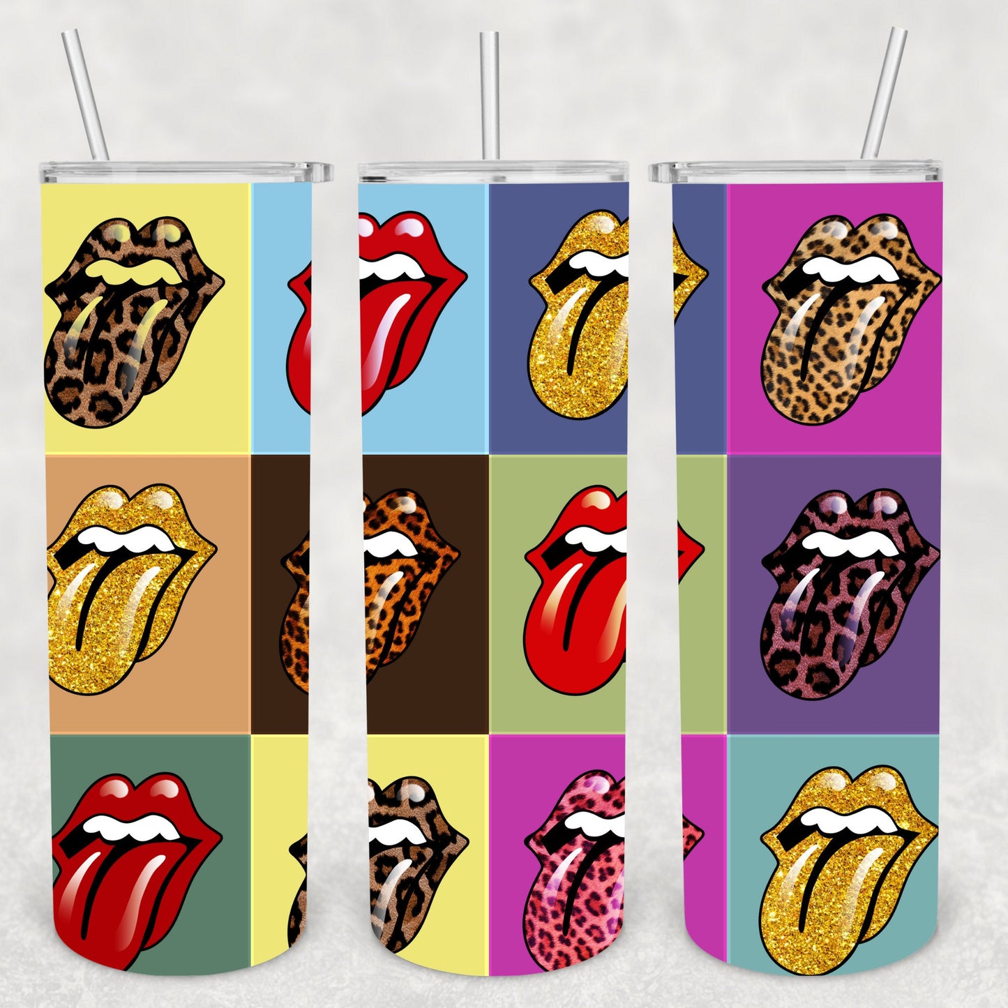 Rock and Roll Lips, Sublimation, Ready to Print, Ready To Press, Print Out Transfer, 20 oz, Skinny Tumbler Transfer, NOT A DIGITAL